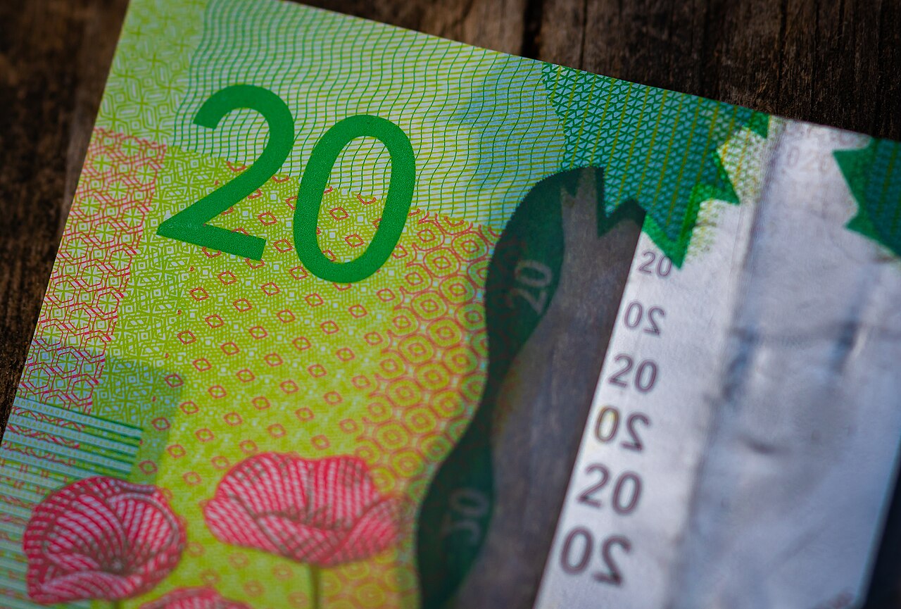 A Canadian twenty-dollar bill