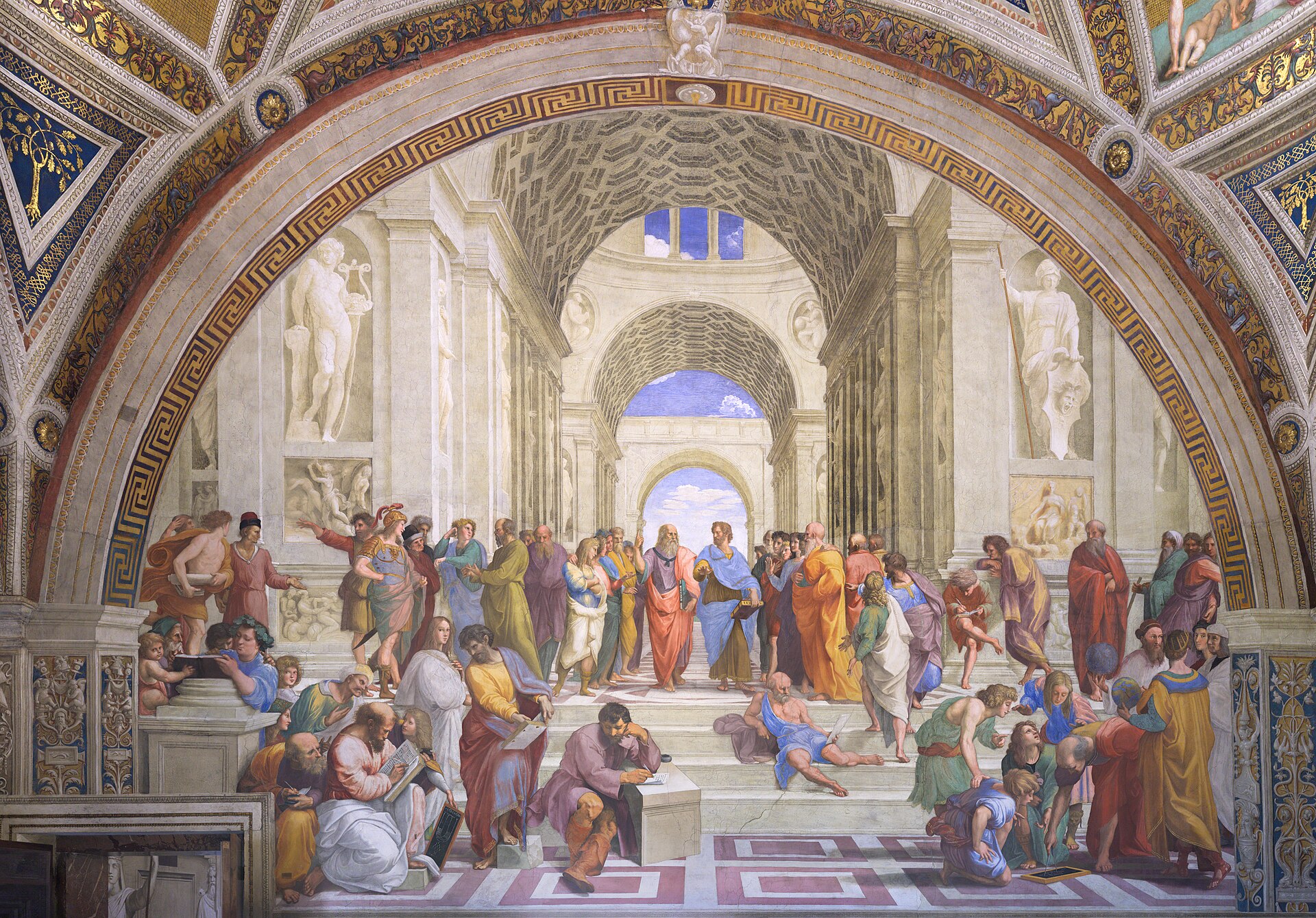 Raphael, The School of Athens — philosophers gathered in discourse